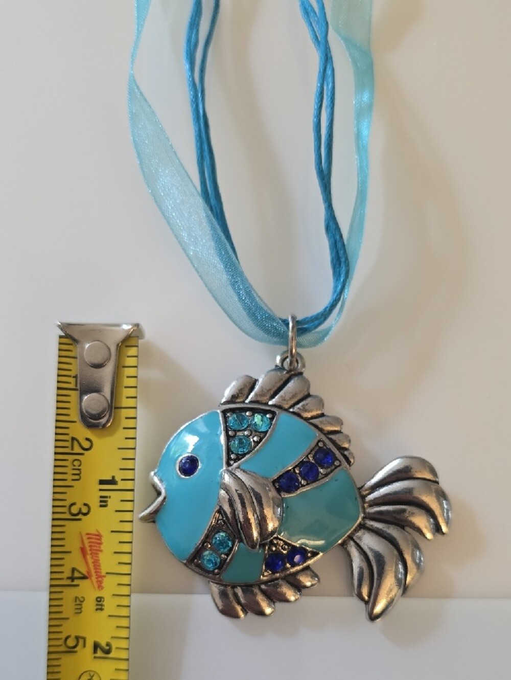 Blue Fish Pendant Necklace - Picture 5 of 6